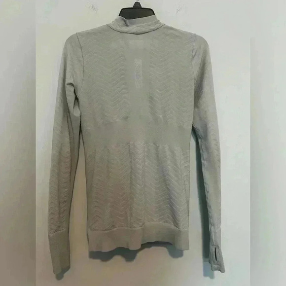 ATHLETA Novelty Light Gray Seamless Active Running Jacket Womens Small - Picture 4 of 4